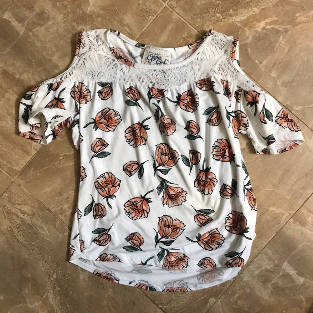 Cold shoulder floral top